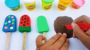 Лепим мороженое из Play Doh своими руками | Поделки из пластилина Плей До.  Учим цвета