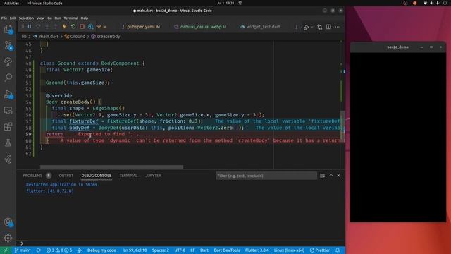 02. Flutter Sprites and Box2D Physics - forge
