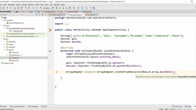 43 Spinner Örneği ve Setonitemselectedlistener | Android 7 Nougat Temel Eğitim Seti смотреть онлайн