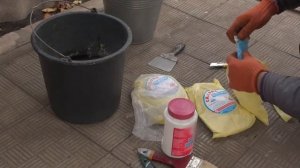 осенняя побелка дерева