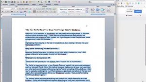 How To Move Your Blogs From Google Docs To Wordpress (p1)