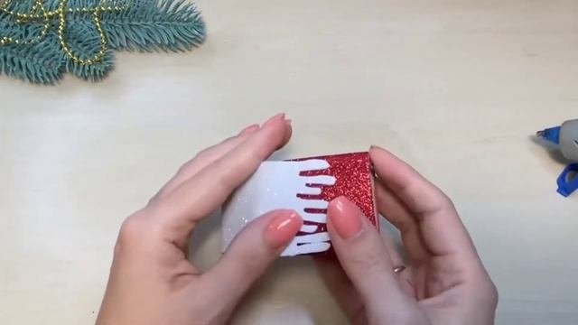 Новогодний Домик из фоамирана Новогодний декор /New Year's House From Foamiran DIY New Year's Decor