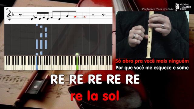 Sozinho Caetano Veloso - Notas Flauta Cifra Piano Lyrics Karaoke - Educação Musical Jose Galvao CF смотреть онлайн