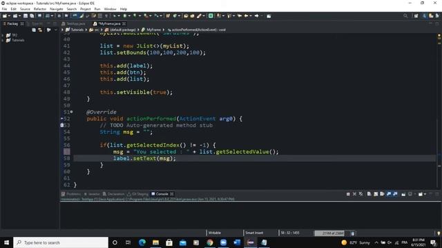 Java GUI Tutorial #46 - Creating A List In Java GUI Using JList Class