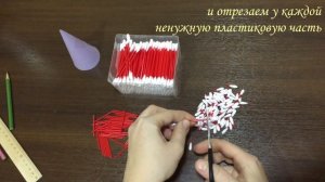 Новогодняя елочка из ватных палочек