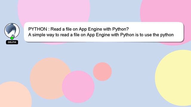 PYTHON : Read a file on App Engine with Python? смотреть онлайн