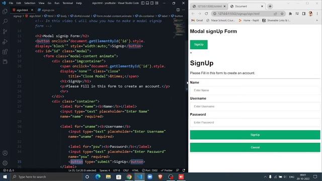 How to make a Pop up signup form | Pop up signup form|  signup form| coder Anshu