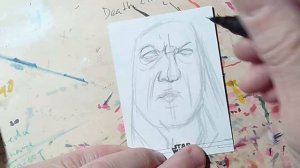 Penciling Darth Sidious Sketchcard from Rise Of Skywalker