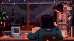 4 HOURS STUDY GIRL - Cozy lofi music and rain in background