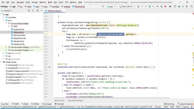 Chat Me App - 16 - Time Ago feature | Calculate Time Ago of every Post - Social Networking App смотреть онлайн