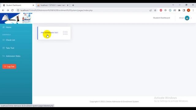 Online Admission Test and Enrollment System in php