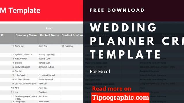 Wedding Planner CRM Template for Excel, Free Download ? http://bit.ly/2N2z1p1 смотреть онлайн