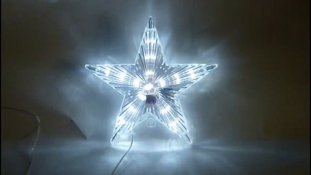 Новогодняя Звезда на ёлку белая LED подсветка смотреть онлайн