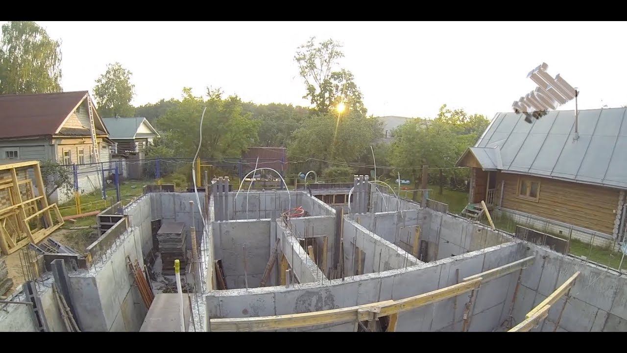 Монолитный цокольный этаж . Канализация своими руками Часть 10   Monolithic ground floor  Part 10