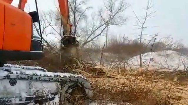 TFS160 Мульчер измельчитель GFGORDINI на экскаваторе HITACHI ZX330LC-5G, работает в Саратове смотреть онлайн