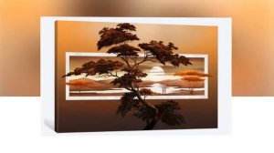 Модульные картины в интерьере «Саванна на закате»