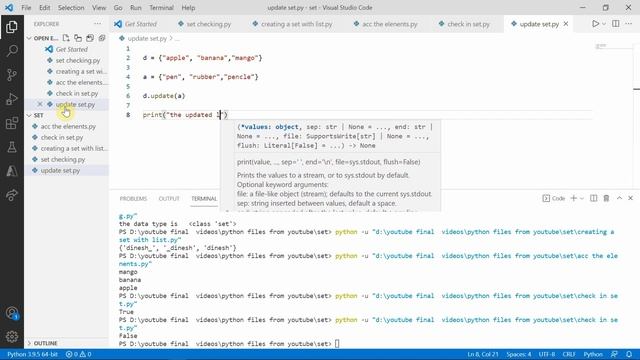 sets in python(for absolute beginners) |python tutorials for beginners | techi dinesh