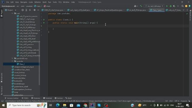 Hello World Program in Java / Intellij idea