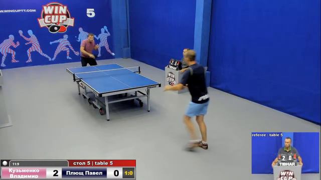 16-30 Кузьменко Владимир 3-0 Плющ Павел стол 5 ЮГ-3  08.08.20 смотреть онлайн