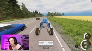 гонки на СИНЕМ ХАГИ ВАГИ в BEAMNG DRIVE