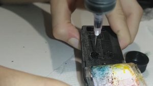 заправка картриджей дома принтер-сканер-ксерокс МФУ Canon PIXMA MG2545S  водными красками