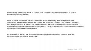 Django : AJAX Polling vs. WebSockets Mobile Performance