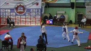 Taekwondo WTF. Соревнования "Патриот 2017. Юниоры. Полуфинал. М-45. Юшкин-Ратушный.