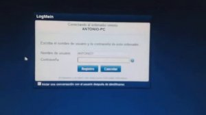 Utilización de logmein, programa de control remoto.