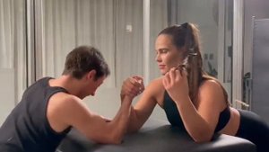 Mixed Arm Wrestling | Toying with him