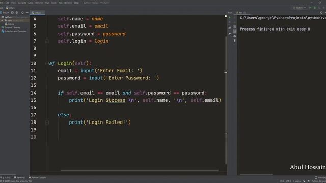 Python Login Console App Development | Python tutorial | Python for beginners | Python Full Course