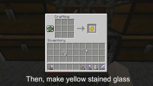 Minecraft Survival: How to Make Yellow Stained Glass Pane смотреть онлайн