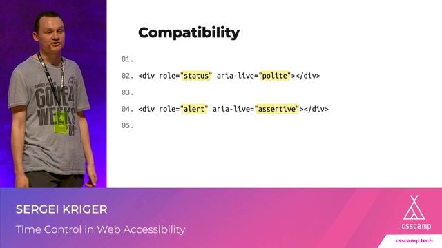 Time Control in Web Accessibility by Sergei Kriger | CSSCAMP 2019 смотреть онлайн