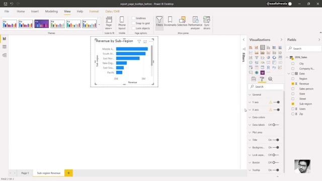 How to Use Reporting Page Tooltips in Power Bi - Lesson 5 (Learn Power Bi)