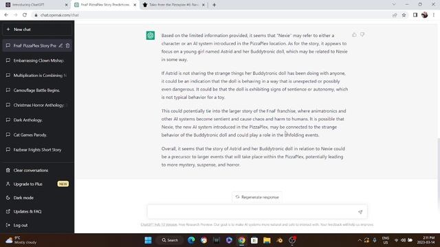 Chat GPT makes guesses for Tales from the Pizzaplex 6