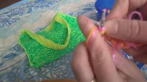 Мастер класс по вязанию мочалки спицами