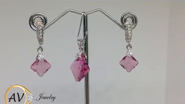 Украшения с розовым топазом сваровски Розовая Пантера смотреть онлайн