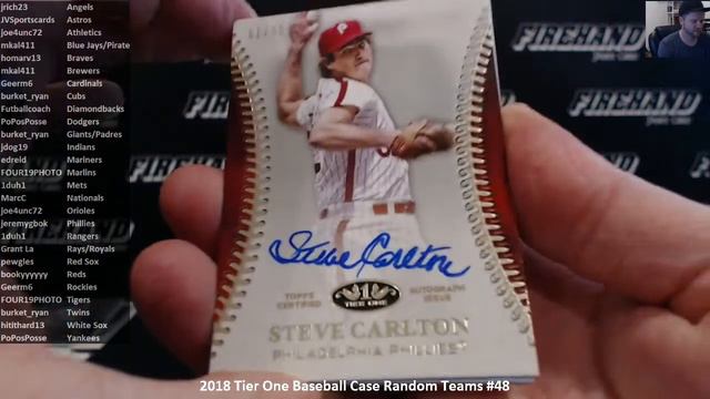 2018 Tier One Baseball Case Random Teams #48 ~ 7/13/18