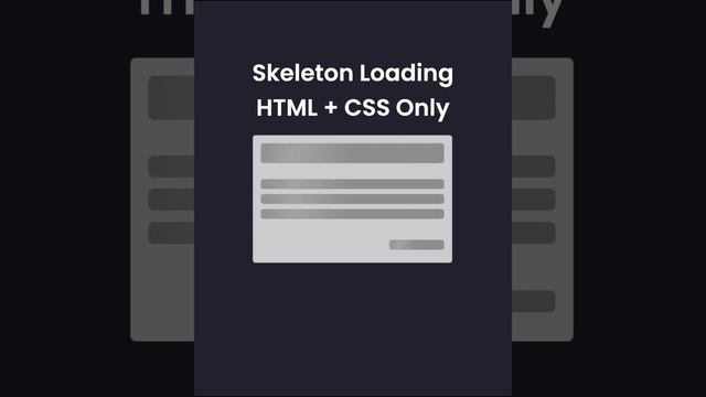 How to Create a Skeleton Loading Animation | HTML & CSS Only #webdevelopment #codingtutorial