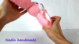 Плюшевый зайчик крючком. Зайка из плюшевой пряжи. Вязаный заяц. Crochet bunny