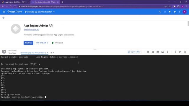 App Engine: Qwik Start - PHP Qwiklab