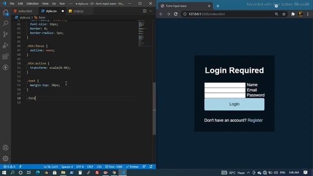 form input wave using HTML CSS and JavaScript | Watch Now | Step by Step code