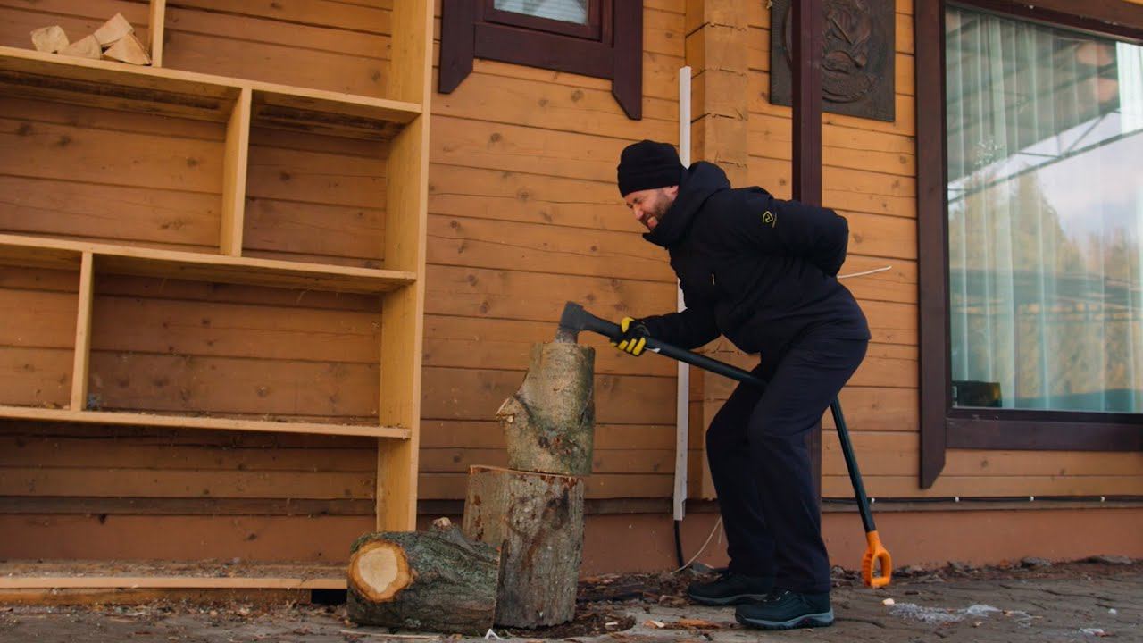 Не ломайте спину — колоть дрова стало проще с электрическим дровоколом CHAMPION! смотреть онлайн