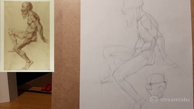 Рисуем фигуру человека. Разбор анатомии натурщика.