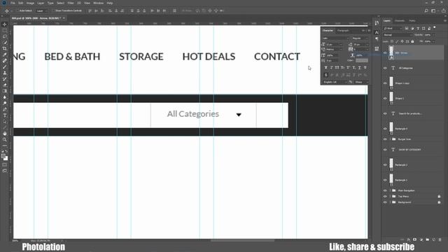 How to design a beautiful & elegant E-commerce website in Photoshop - (Design Search Bar) - Part 3