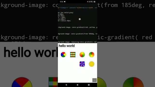 Mobile Html and Internal Css l Conic-gradient css in hindi l #html
#css #conic-gradient....!