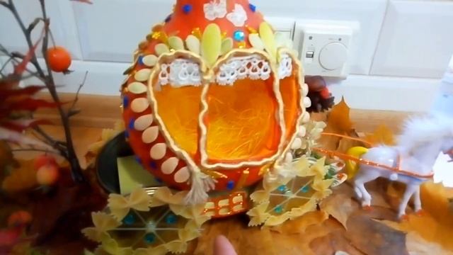 Поделка в сад или в школу.КАРЕТА из ТЫКВЫ кукла.лебеди ежик из природных материалов смотреть онлайн