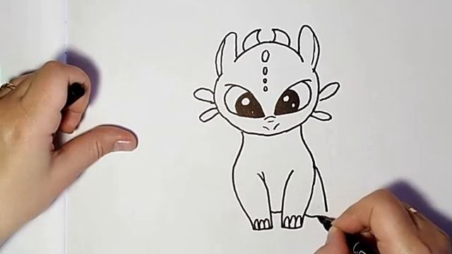Рисуем Беззубика. Как приручить дракона. Раскраска. Видео для детей
