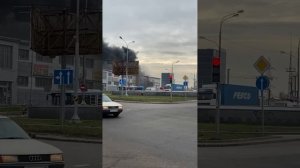 Крупный пожар в Щербинке. Загорелся склад стройматериалов на Симферопольском шоссе.