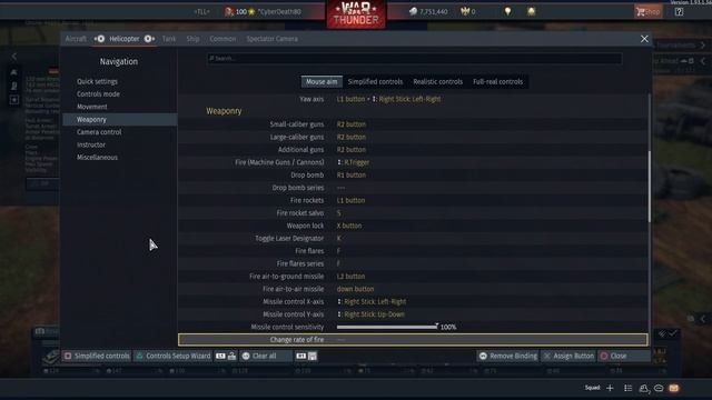 War Thunder: PS4/Xbox Custom Controller Setup Tutorial With Keyboard