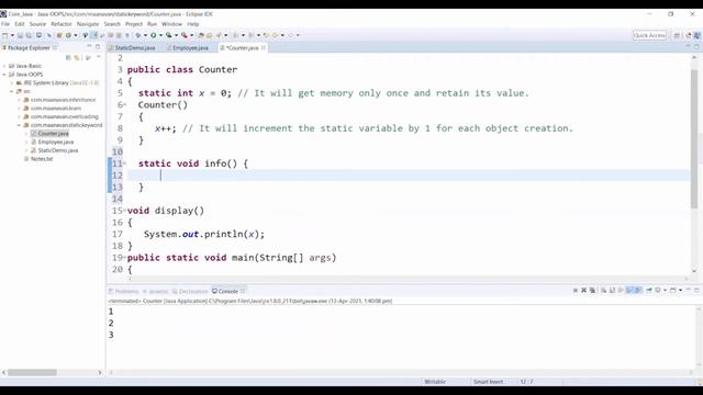 Static Variables in Java | Examples | Java Tamil Tutorial for Beginners